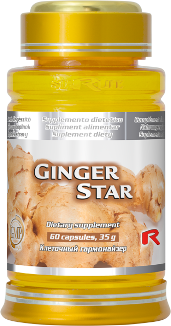 GINGER STAR - zázvor pre lepšie trávenie a proti nevoľnosti, Starlife 60 kaps GINGER STAR - zázvor pre lepšie trávenie a proti nevoľnosti, Starlife 60 kaps