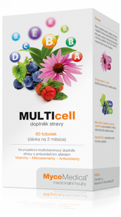 MULTIcell - imunoaktívny multivitamínový doplnok stravy s antioxidačným efektom, MycoMedica  60 tob - posledné 1 balenie (dátum spotreby: 26.9.2017)