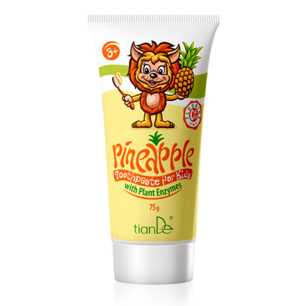 Detská zubná pasta "Ananás s rastlinnými enzýmami", tianDe  75 g